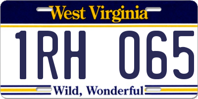 WV license plate 1RH065