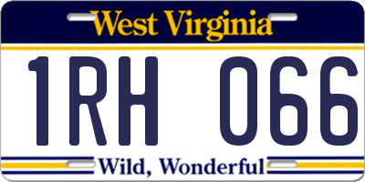 WV license plate 1RH066