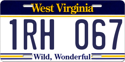WV license plate 1RH067