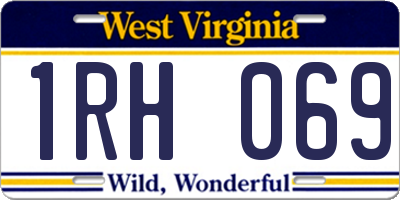 WV license plate 1RH069