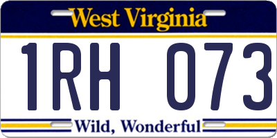 WV license plate 1RH073