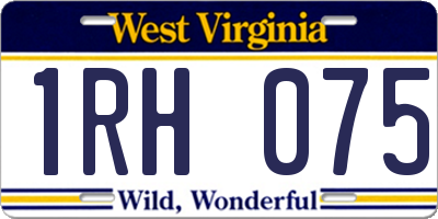 WV license plate 1RH075