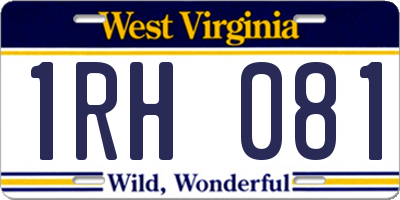 WV license plate 1RH081