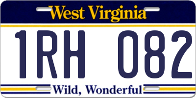 WV license plate 1RH082
