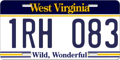 WV license plate 1RH083