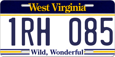 WV license plate 1RH085