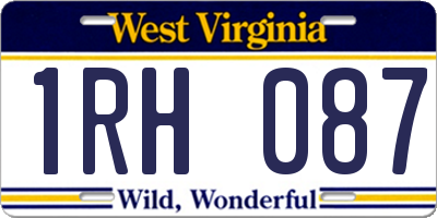 WV license plate 1RH087