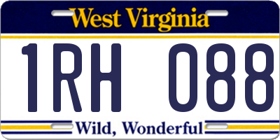 WV license plate 1RH088
