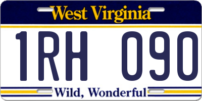 WV license plate 1RH090
