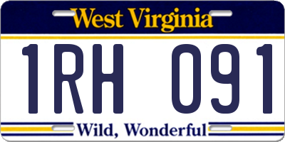 WV license plate 1RH091
