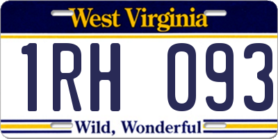 WV license plate 1RH093