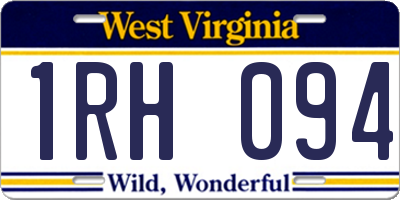 WV license plate 1RH094