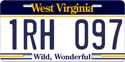 WV license plate 1RH097