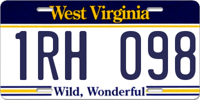 WV license plate 1RH098