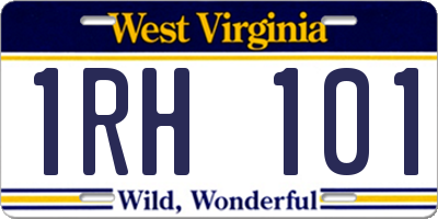 WV license plate 1RH101