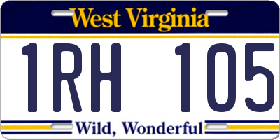 WV license plate 1RH105