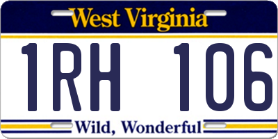 WV license plate 1RH106