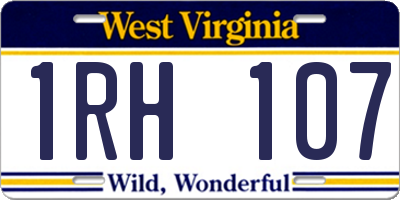 WV license plate 1RH107