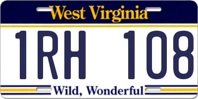 WV license plate 1RH108