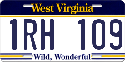 WV license plate 1RH109