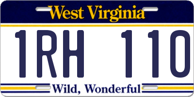 WV license plate 1RH110