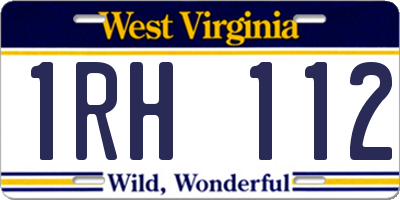 WV license plate 1RH112