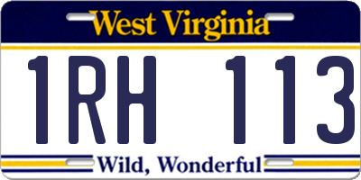WV license plate 1RH113