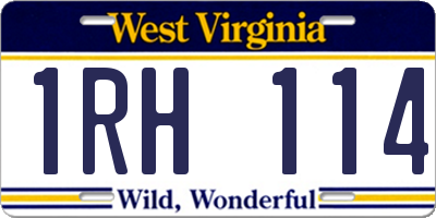 WV license plate 1RH114