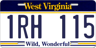 WV license plate 1RH115