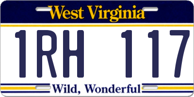 WV license plate 1RH117