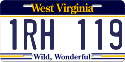 WV license plate 1RH119