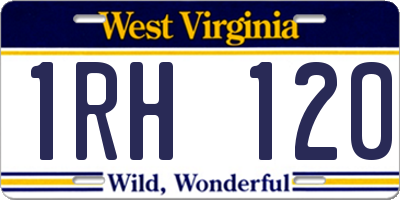 WV license plate 1RH120