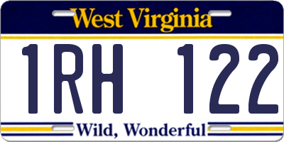 WV license plate 1RH122