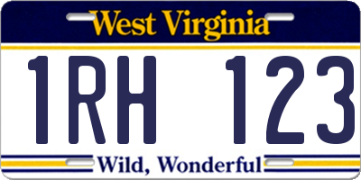 WV license plate 1RH123