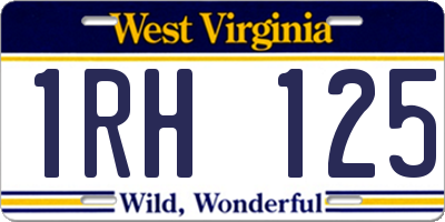 WV license plate 1RH125