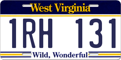 WV license plate 1RH131