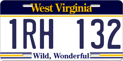 WV license plate 1RH132