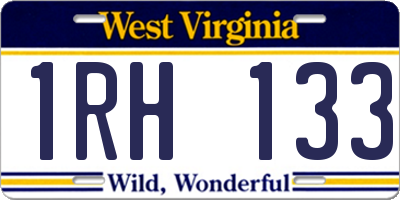 WV license plate 1RH133
