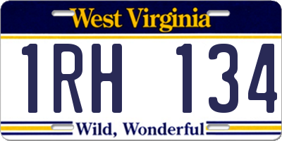 WV license plate 1RH134