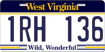 WV license plate 1RH136