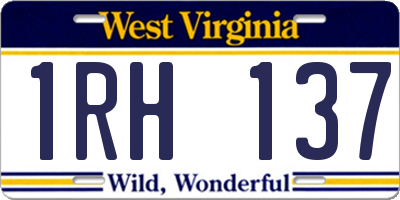 WV license plate 1RH137