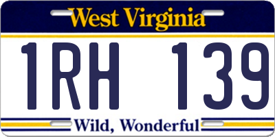 WV license plate 1RH139