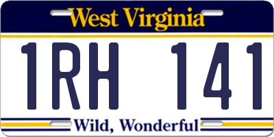WV license plate 1RH141