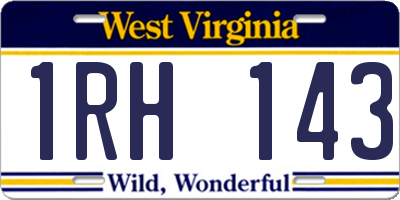 WV license plate 1RH143