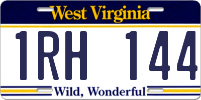 WV license plate 1RH144