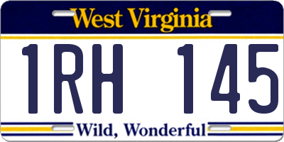 WV license plate 1RH145