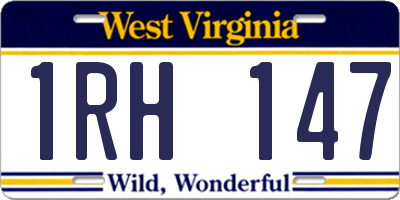 WV license plate 1RH147