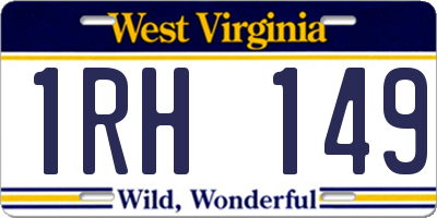 WV license plate 1RH149