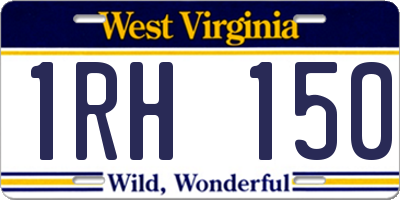 WV license plate 1RH150