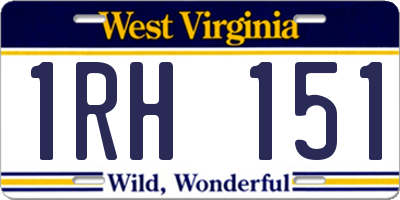 WV license plate 1RH151
